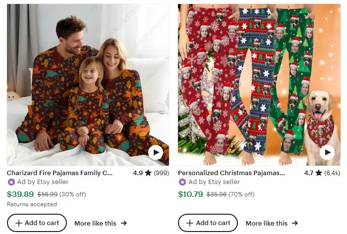 圣誕服飾六款爆款服飾之親子睡衣，家居服